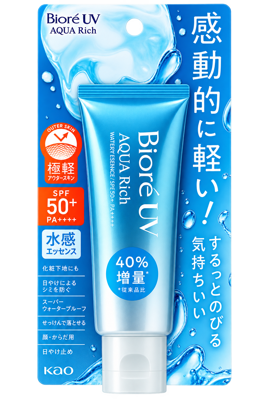Biore UV Aqua Rich Watery Essence Sunscreen SPF 50+ PA++++