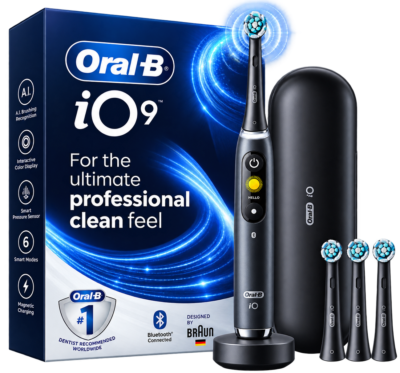 oral-b io 9 premium dental professional trial kit, black onyx