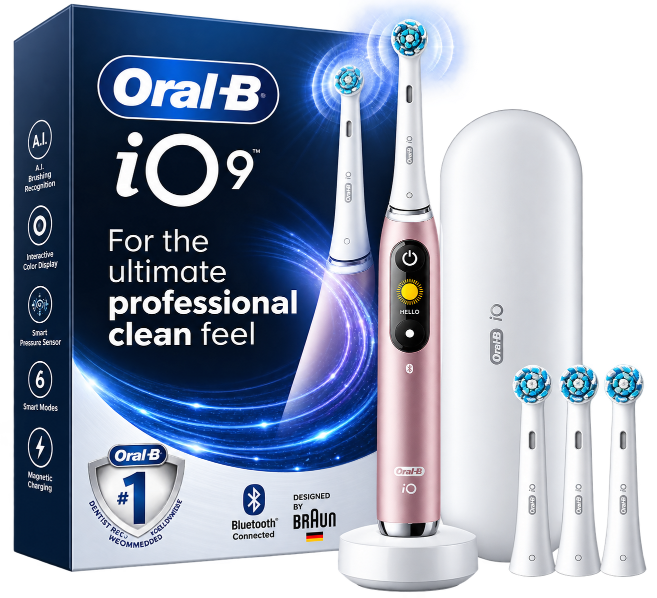 Oral-B iO 9 Premium Dental Professional Trial Kit, Rose Quartz
